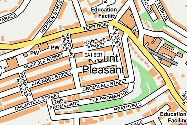 SA1 6ER map - OS OpenMap – Local (Ordnance Survey)