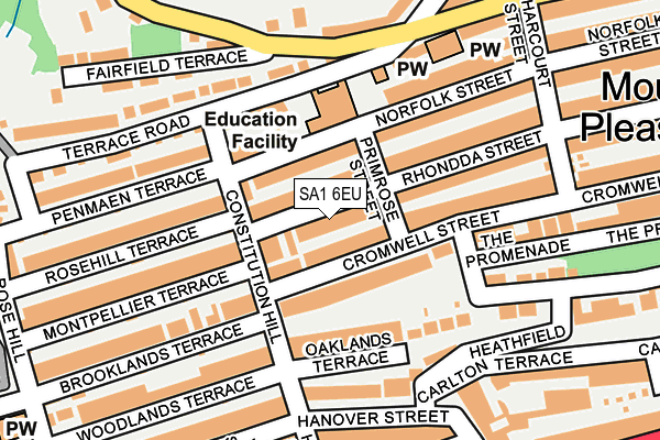 SA1 6EU map - OS OpenMap – Local (Ordnance Survey)