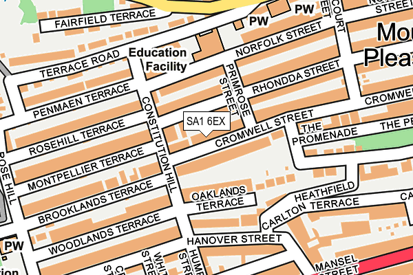 SA1 6EX map - OS OpenMap – Local (Ordnance Survey)