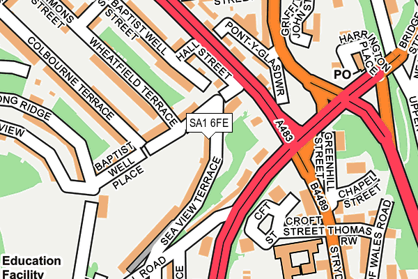 SA1 6FE map - OS OpenMap – Local (Ordnance Survey)