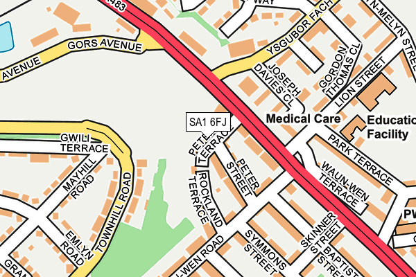 SA1 6FJ map - OS OpenMap – Local (Ordnance Survey)