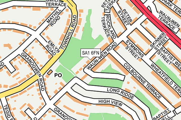 SA1 6FN map - OS OpenMap – Local (Ordnance Survey)