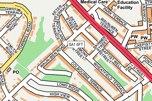 SA1 6FT map - OS OpenMap – Local (Ordnance Survey)