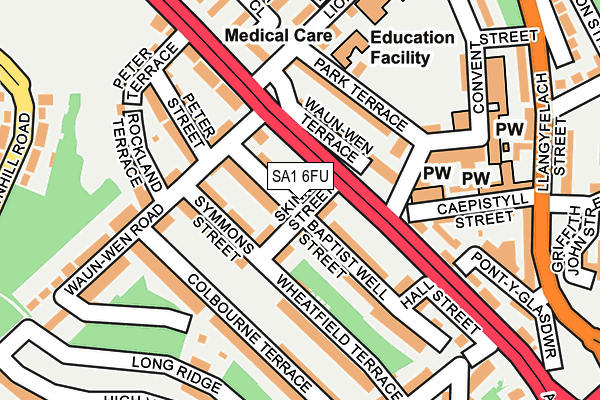 SA1 6FU map - OS OpenMap – Local (Ordnance Survey)