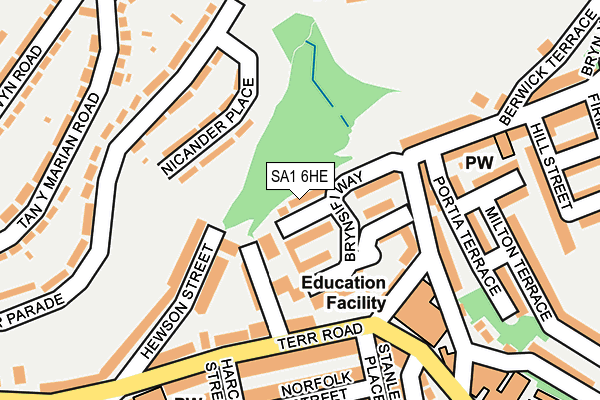 SA1 6HE map - OS OpenMap – Local (Ordnance Survey)