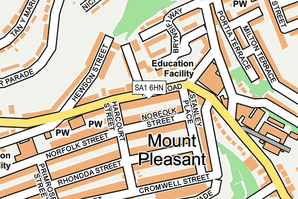 SA1 6HN map - OS OpenMap – Local (Ordnance Survey)