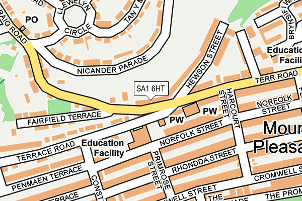 SA1 6HT map - OS OpenMap – Local (Ordnance Survey)