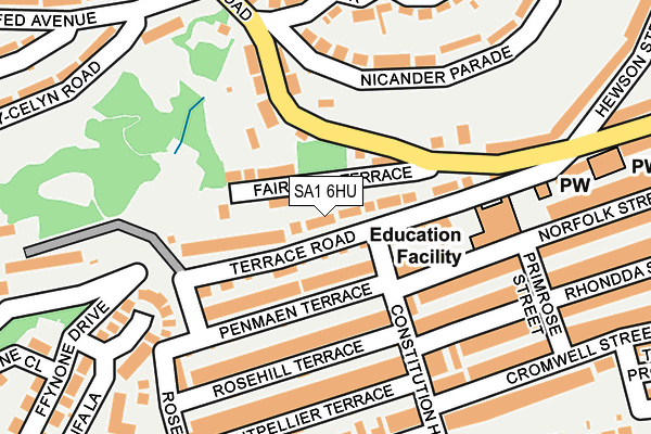 SA1 6HU map - OS OpenMap – Local (Ordnance Survey)