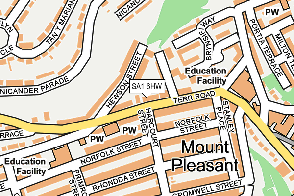 SA1 6HW map - OS OpenMap – Local (Ordnance Survey)