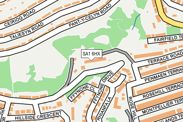 SA1 6HX map - OS OpenMap – Local (Ordnance Survey)