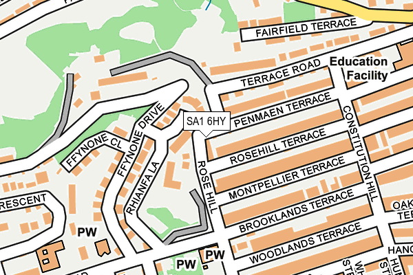 SA1 6HY map - OS OpenMap – Local (Ordnance Survey)