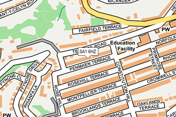 SA1 6HZ map - OS OpenMap – Local (Ordnance Survey)