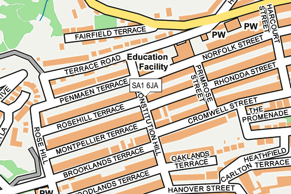 SA1 6JA map - OS OpenMap – Local (Ordnance Survey)