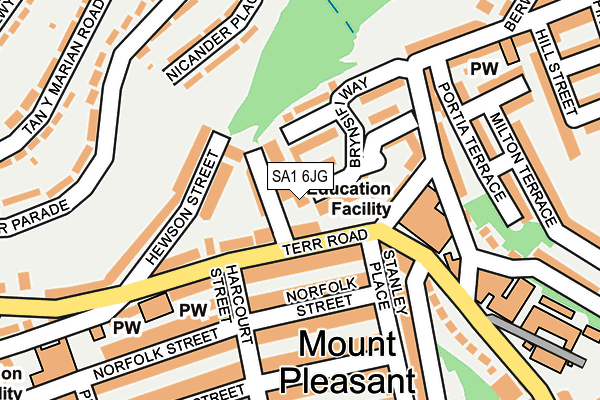 SA1 6JG map - OS OpenMap – Local (Ordnance Survey)