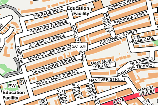 SA1 6JH map - OS OpenMap – Local (Ordnance Survey)