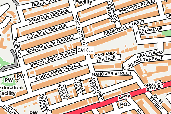 SA1 6JL map - OS OpenMap – Local (Ordnance Survey)