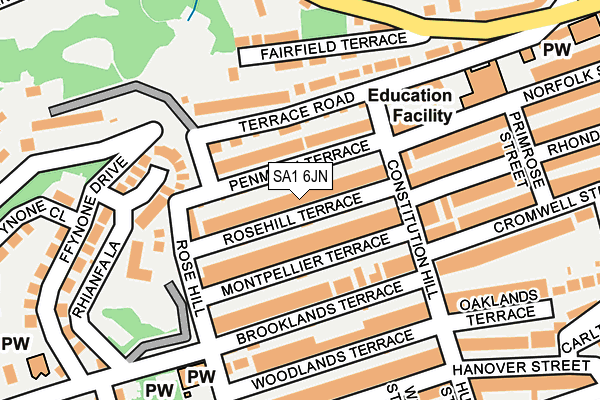 SA1 6JN map - OS OpenMap – Local (Ordnance Survey)