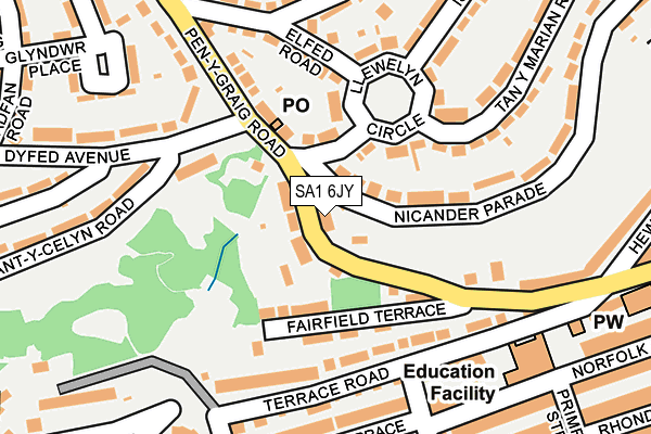 SA1 6JY map - OS OpenMap – Local (Ordnance Survey)