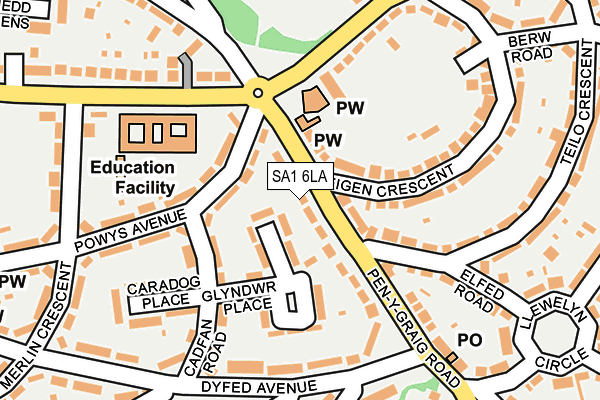 SA1 6LA map - OS OpenMap – Local (Ordnance Survey)