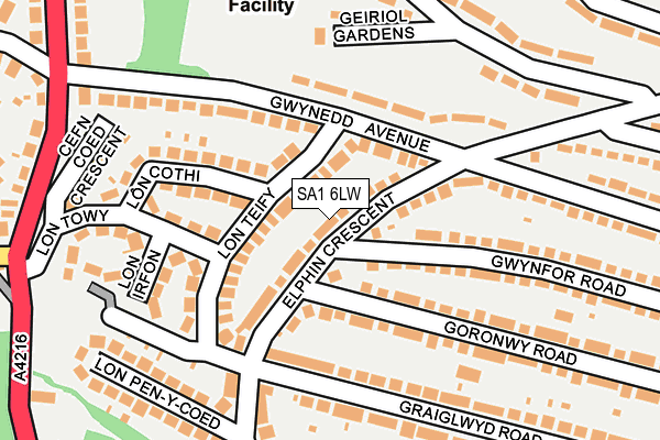 SA1 6LW map - OS OpenMap – Local (Ordnance Survey)