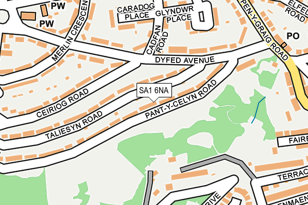 SA1 6NA map - OS OpenMap – Local (Ordnance Survey)