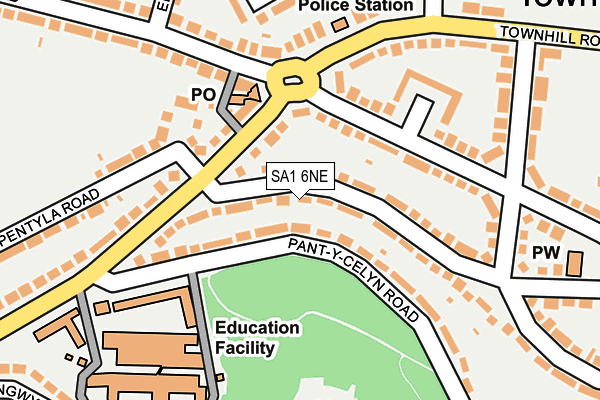 SA1 6NE map - OS OpenMap – Local (Ordnance Survey)