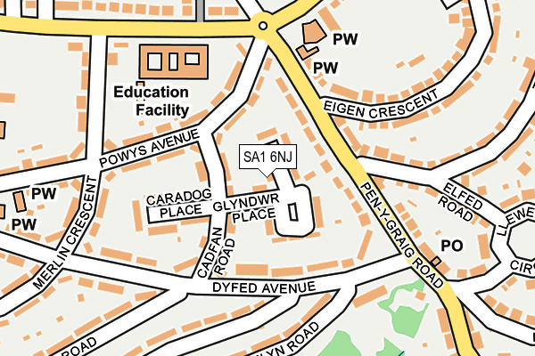 SA1 6NJ map - OS OpenMap – Local (Ordnance Survey)