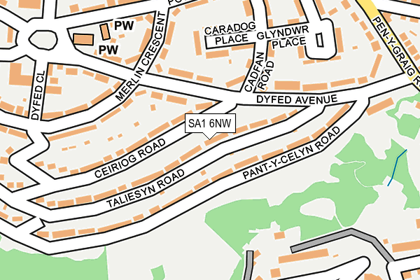 SA1 6NW map - OS OpenMap – Local (Ordnance Survey)