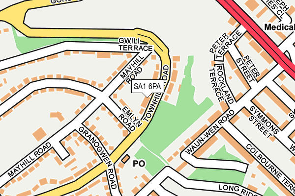 SA1 6PA map - OS OpenMap – Local (Ordnance Survey)