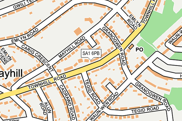 SA1 6PB map - OS OpenMap – Local (Ordnance Survey)