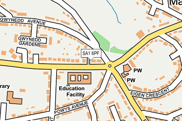 SA1 6PF map - OS OpenMap – Local (Ordnance Survey)