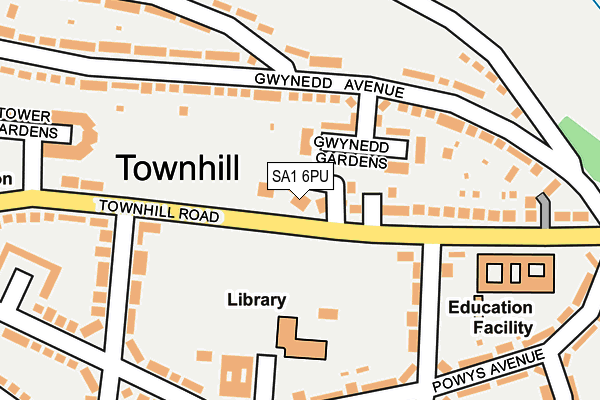 SA1 6PU map - OS OpenMap – Local (Ordnance Survey)