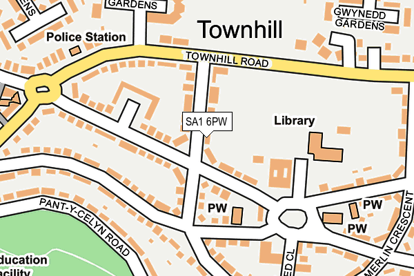 SA1 6PW map - OS OpenMap – Local (Ordnance Survey)