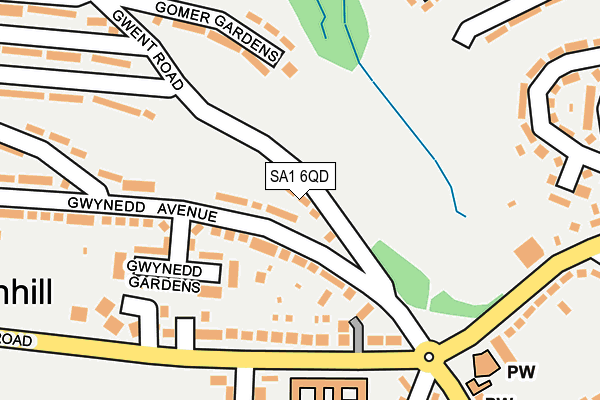 SA1 6QD map - OS OpenMap – Local (Ordnance Survey)