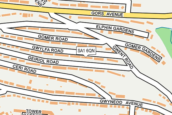 SA1 6QN map - OS OpenMap – Local (Ordnance Survey)