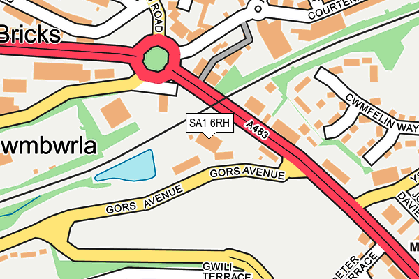 SA1 6RH map - OS OpenMap – Local (Ordnance Survey)