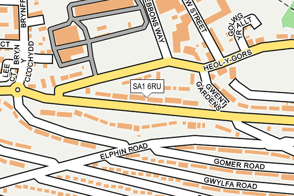 SA1 6RU map - OS OpenMap – Local (Ordnance Survey)