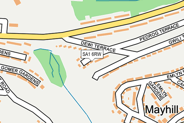 SA1 6RW map - OS OpenMap – Local (Ordnance Survey)