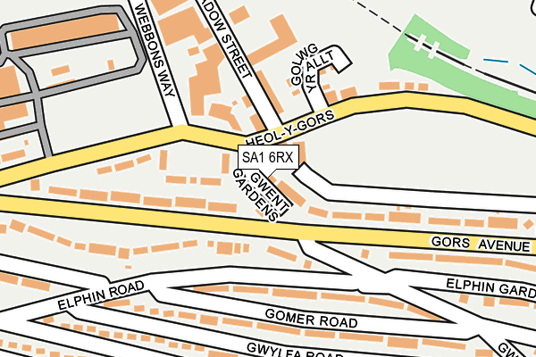 SA1 6RX map - OS OpenMap – Local (Ordnance Survey)