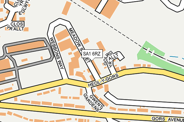 SA1 6RZ map - OS OpenMap – Local (Ordnance Survey)