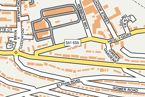 SA1 6SA map - OS OpenMap – Local (Ordnance Survey)