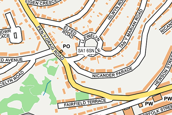 SA1 6SN map - OS OpenMap – Local (Ordnance Survey)