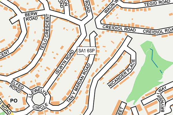 SA1 6SP map - OS OpenMap – Local (Ordnance Survey)