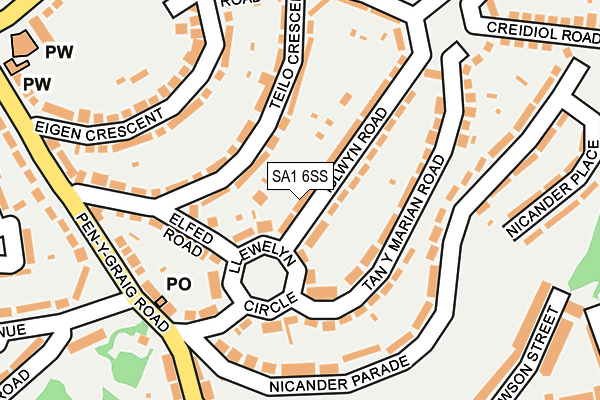 SA1 6SS map - OS OpenMap – Local (Ordnance Survey)