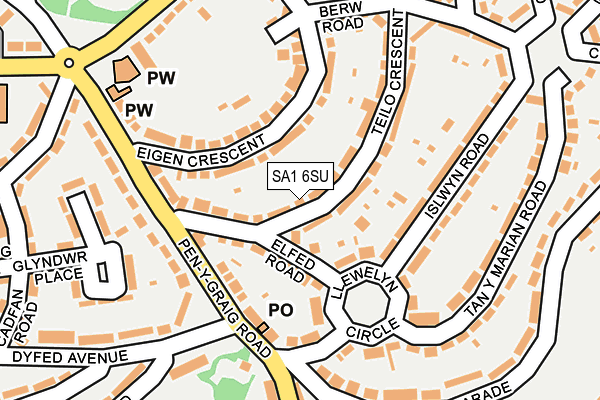 SA1 6SU map - OS OpenMap – Local (Ordnance Survey)