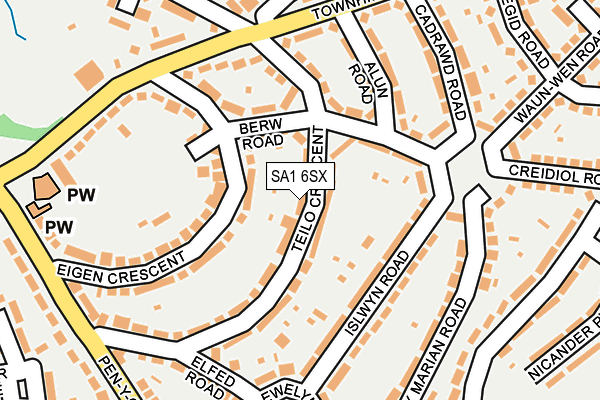 SA1 6SX map - OS OpenMap – Local (Ordnance Survey)