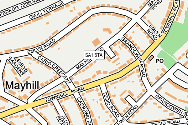 SA1 6TA map - OS OpenMap – Local (Ordnance Survey)