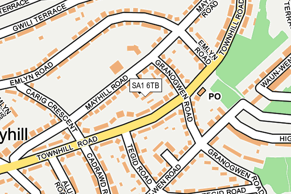 SA1 6TB map - OS OpenMap – Local (Ordnance Survey)