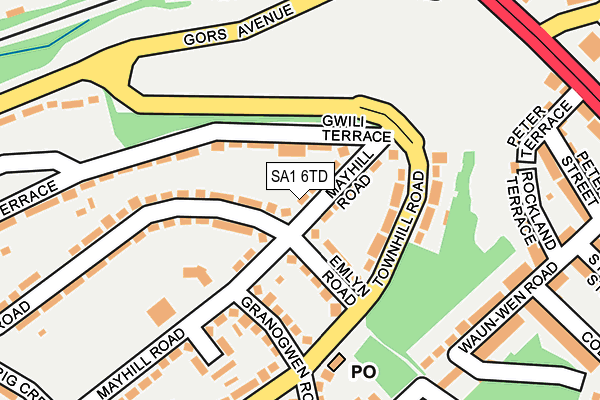 SA1 6TD map - OS OpenMap – Local (Ordnance Survey)