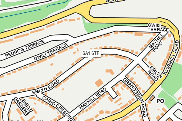 SA1 6TF map - OS OpenMap – Local (Ordnance Survey)